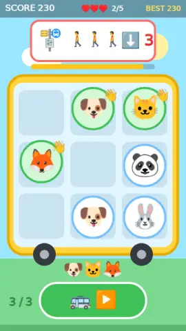バスののりおりのゲーム画面