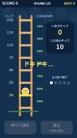 チップのはしごのゲーム画面