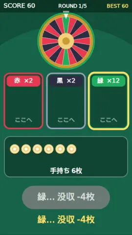 チップ配分のゲーム画面