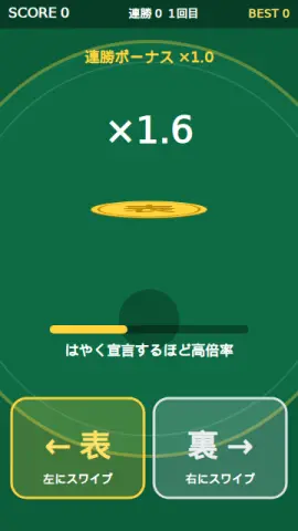 コイン連勝のゲーム画面