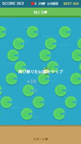 カエル池わたりのゲーム画面