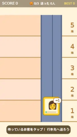 エレベーター係のゲーム画面