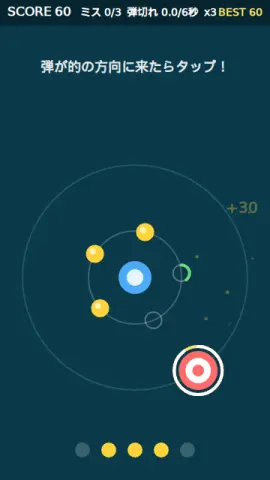 周回弾リリースのゲーム画面