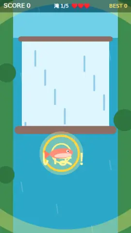 サケのジャンプのゲーム画面