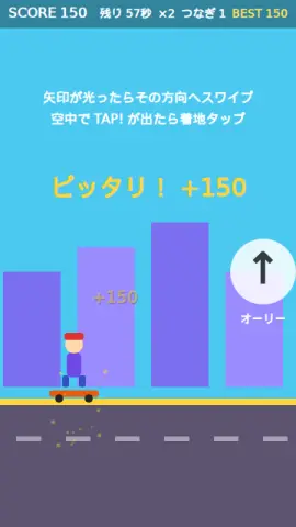 スケボー技のゲーム画面