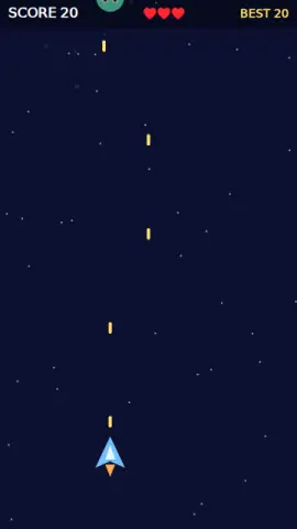 スペースシューターのゲーム画面