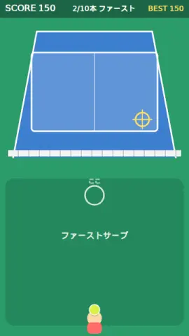 テニスサーブのゲーム画面
