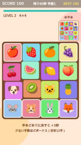2×2ぐるりのゲーム画面