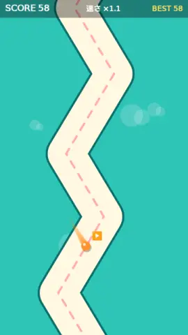 ジグザグ走りのゲーム画面